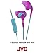 JVC Pink and Green Nozzel Secure Comfort Fit Sweat Proof Gumy Sport Earbuds with long colored cord HA-EN1R15P