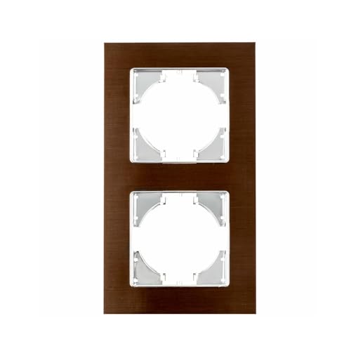 Cadre aluminium marron horizontal deux éléments déco murale moderne - 2