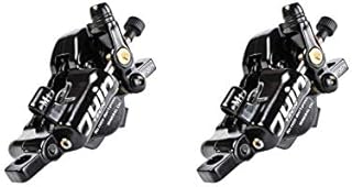 Juin Tech M1 Cable Actuated Hydraulic Bicycle Bike Disc Brake Caliper Set Extra Powerful Hybrid Brake for Road/Mountain/Cyclocross/Gravel/E-Bike/Folding Bike etc. use (Black)
