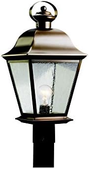 Miniatura 3 de Kichler Mount Vernon - Luz de poste para exteriores de 19.5 pulgadas con cristal transparente sembrado en bronce antiguo