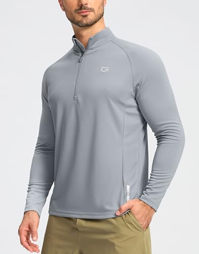 Image of G Gradual Men's Quarter Zip Pullover Running Athletic Shirts Long Sleeve | Lightweight, Quick Dry, Moisture Wicking, Sun Protection, 1 /4 Zip Golf Pullover for Men Workout, Gym, Hiking, Casual
