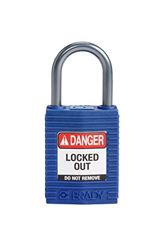 Image of Brady CPT-BLU-25AL-KD6PK SafeKey Padlock, Blue, 2.6 in H x 1.25 in W x 0.75 in D