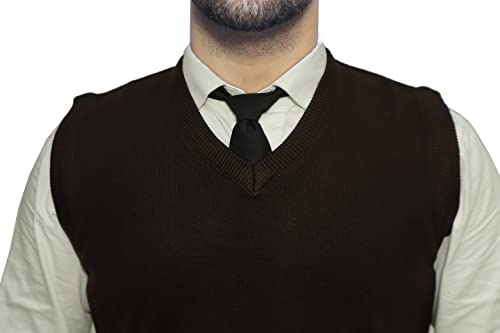Image of Men Sleeveless Office Uniform Sweater - Daffodil