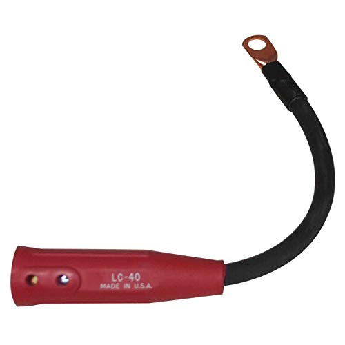 Direct 1/0 AWG 1 Foot Long Red Quick Disconnect Welding Cable Lead with Positive Connector
