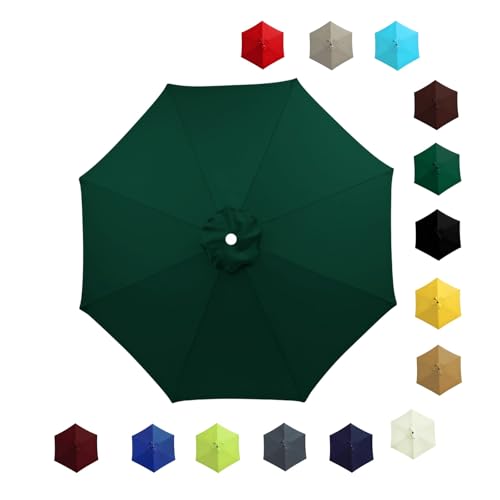 200cm 230cm 270cm 300cm 6Ribs/8 Ribs Replacement Parasol Fabric Cover, Umbrella Replacement Canopy for Garden Patio Outdoor, Water Resistant Sun Umbrella Replacement Cloth(Turquoise,2.7m/8 Arms)