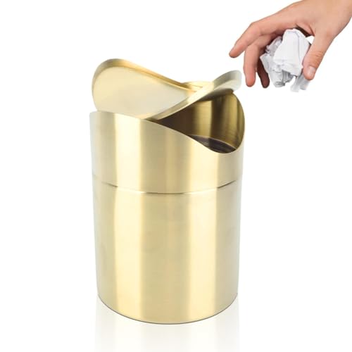 Mini Bote de Basura de Acero Inoxidable para Escritorio