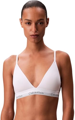 Calvin Klein Soutien-Gorge Triangle Femme Lightly Lined avec Basque Élastique, Blanc (White), L