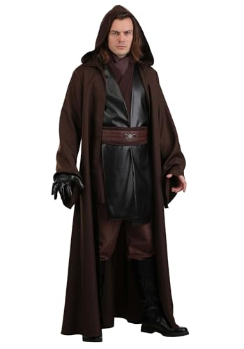 Deluxe Star Wars Anakin Skywalker Costume for Men - Includes Robe, Pants, Belt, Gloves & Inner Robe