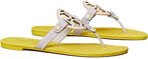 Tory Burch Womens Miller Nappa Leather Sandal Flats, Zesty Lime (7.5)