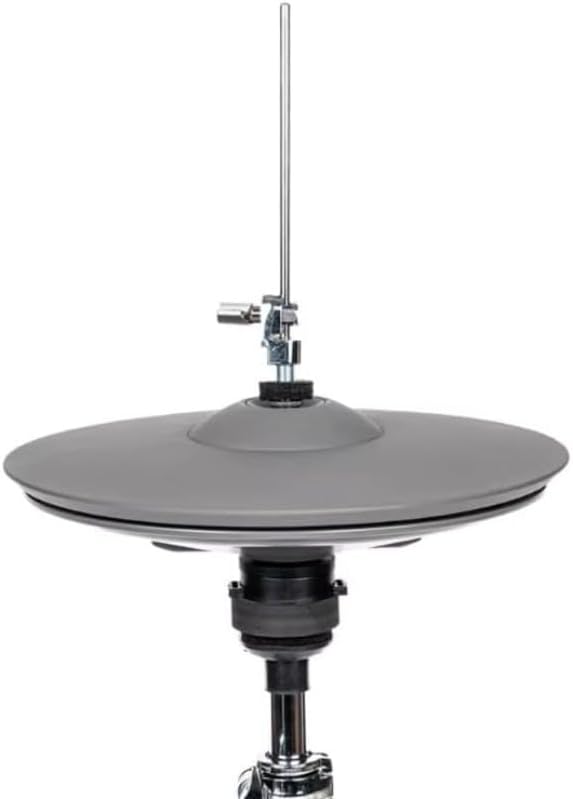 Electronic Drum Cymbal Pad 12 Inch Dual Function E Cymbal Mesh Surface Gray Hi Hat Crash Trigger Pad Replacement for Digital Drum Set Studio Practice Performance Use