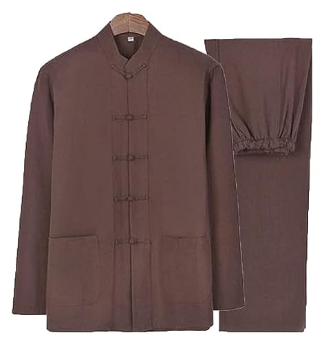 Chinesischer Kung-Fu-Anzug, Tai-Chi-Anzug, Tang-Anzug aus reiner Baumwolle, langärmelige Jacken und Hosen, Tai-Chi-Uniform, chinesische traditionelle Kleidung, Hanfu-Jacken, Kampfsport-Anzug ( Color :