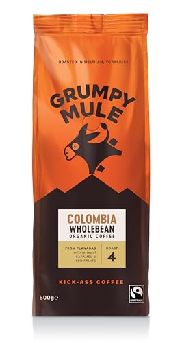 Grumpy Mule Colombia Planadas Organic (Whole Coffee Beans) with notes of Caramel and Red Fruits 500g