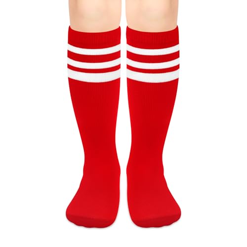 Image of Olreco 1 Pack Toddler Kids Youth Soccer Socks Girls Boys Baseball Socks Youth Knee High Softball Football Accessories Cotton