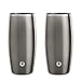SNOWFOX Insulated Stainless Steel Stemless 16.9 oz. Beer Glass, Set of 2, Olive Grey