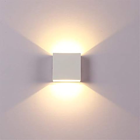 LED Lights,Wall Lights,Indoor Lighting,LED Up and Down Indoor Lamp Uplighter Downlighter,Wall Lamp for Living Room, Bedroom, Hallway warm light White shell Cover