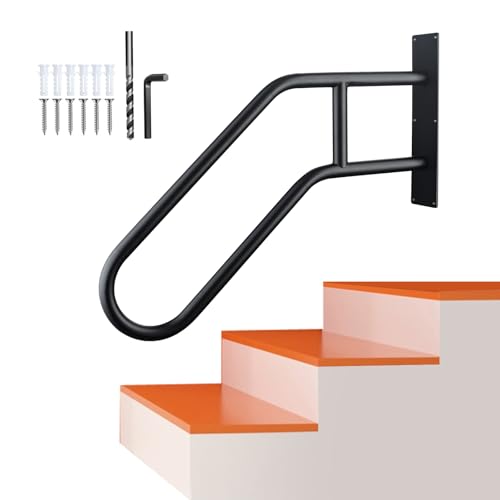 U-Shaped Safety Handrail for Stairs 1-3 Steps, Wall Mounted Handrails