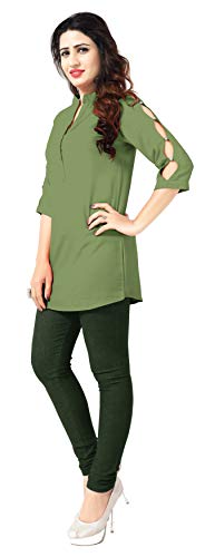 Image of Venisa Women's Regular fit Shirt (104-M Asparagus M)