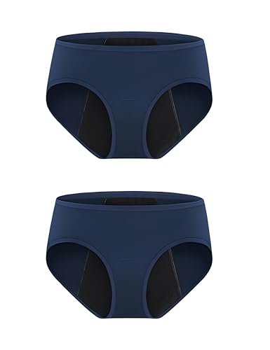 Image of DIVING DEEP Period Panties for Women & Girls Panty (Pack of 2) Soft Cotton, Reusable & Leak Proof Menstrual Underwear, No Pads Required,