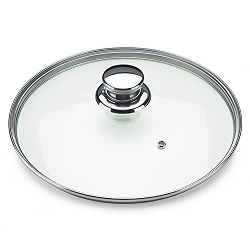 Tapa de Cristal Alza Universal, para ollas, cazuelas, cazos, sartenes… con Orificio de...
