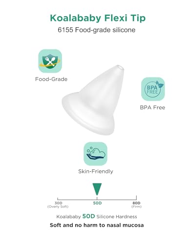 Koalababy Electric Nasal Aspirator for Baby, Large Flow, Baby Nose Sucker with 3 Suction Levels, Rechargeable Nose Cleaner for Toddlers, Music and Light Soothing, Soft Silicone Tips — view 4