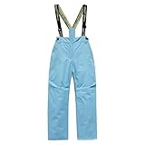 Generisch Combinaison de neige 2026 toutes saisons pour garçon, isolée, coupe-vent, veste de ski thermique, pantalon d'équipement d'hiver d'extérieur pour, bleu clair, 11-12 ans