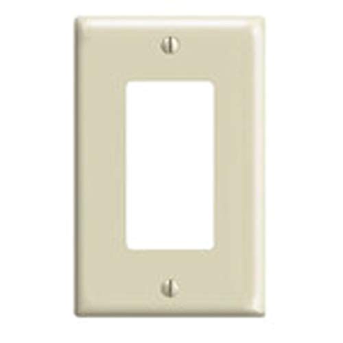 Image of Leviton 1-Gang Decora /GFCI Device Wallplate, Midway Size, Thermoset, Device Mount, 80601-T, Light Almond