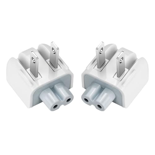 BEYEE AC Power Adapter Wall Folding Plug Duck Head,US Standard Plug Duck Head Compatible with MaBook Pro Air/Maci Book/Phone/Pod AC Power Adapter (2 -Pack)