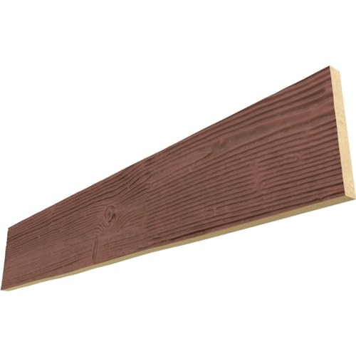 Ekena Millwork BMSDS1C0080X010X072RD 1-Sided Sandblasted Endurathane Plank Faux Wood Beams, 6-in. L, Redwood