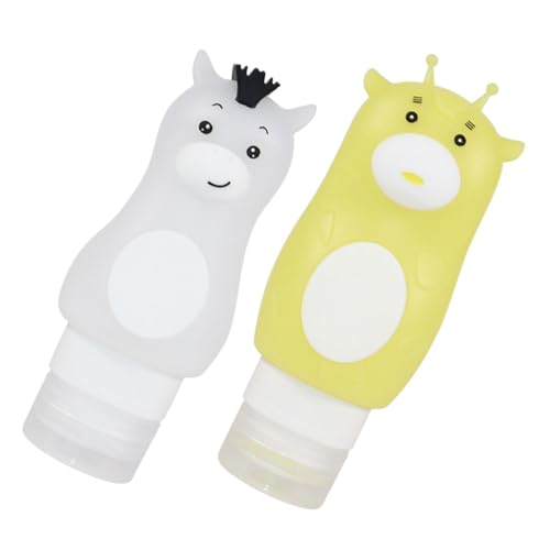 CHICAMPERA 2個 装瓶 長頸鹿 小白馬 ポータブルシャンプーボトル 漏れ防止エアト構造 旅行用ローション クリーム容器 に優しいデザイン