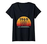 donna vintage 1969 54 uomo donna anni regalo 54° compleanno maglietta con collo a v