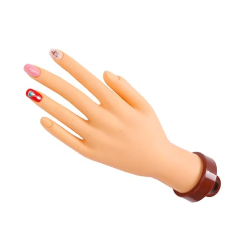 Gogogmee Main de Pratique Manucure PVC Modèle Faux Main Durable pour Entraînement Nail Art Outil Portable pour Débutants et
