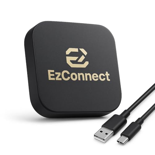 Officiel EZ Connect - Carplay sans Fil avec Youtube/Bein Sports/Canal + pour Apple CarPlay/Android Auto - Bluetooth 5.3 et WiFi 6, sans décalage, Plug and Play,...