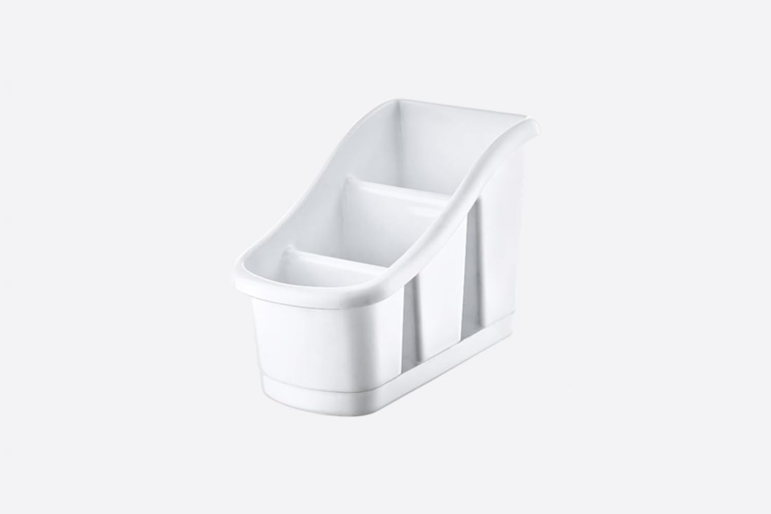 Stolmet White Cutlery Drainer With Tray - 3 Or 5 Pocket Utensil Holder - Bpa Free - Ideal For Kitchen And Camping (, 3 Compartments)