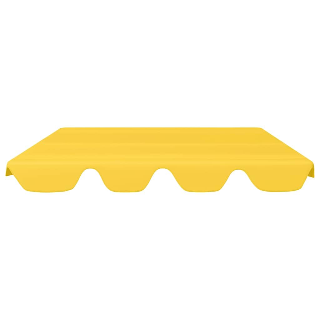 Toit de rechange pour balancelle - Jaune - 150/130 x 105/70 cm - Revêtement PVC imperméable - Légère - Protection solaire UV - Bâche résistante aux intempéries pour jardin, terrasse, balcon