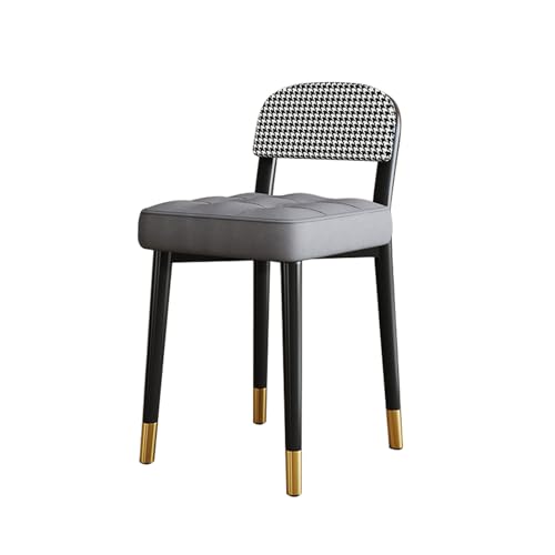 Tabouret de vanité ergonomique dosier confortable jambes métalliques - 2