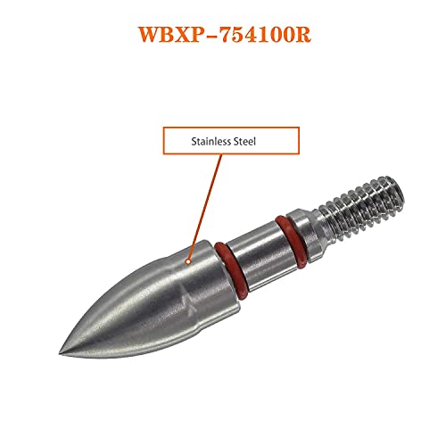 Wisdom 100 Grains Arrow Field Points 19/64 Inch 7.54Mm Stainless Steel Bullet Point Archery Tip For Bow Hunting Target Practice Inserts 1 Dozen 12 Pcs #TOP3
