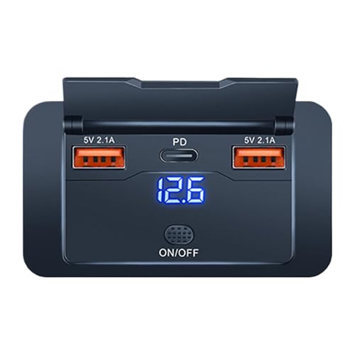 Panel de carga sin taladrar de 76W con toma de encendedor USB triple