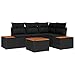 Solivagant Gartensofa-Set mit Kissen mit Speicher 4 pcs Schwarz Polyrattan, Möbel,Gartenmöbel,Gartensit... 48.8 kg-3356748
