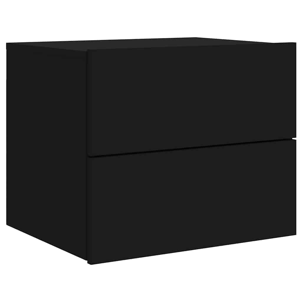 vidaXL Table de Chevet Murale avec lumières LED Noir