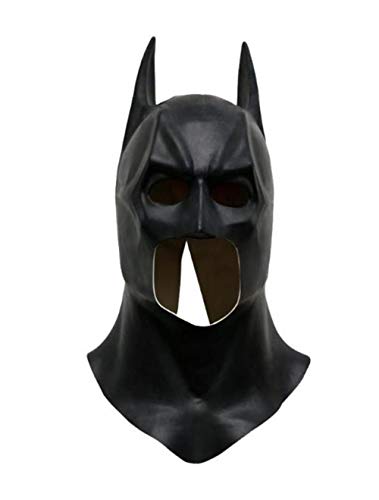 Hpybest - Máscara completa de látex realista do Batman para Halloween, para festas de fantasia, carnaval, cosplay, acessórios
