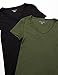Amazon Essentials Women's Slim-Fit Short-Sleeve V-Neck T-Shirt, Pack of 2, Dark Olive/Black, XX-Large