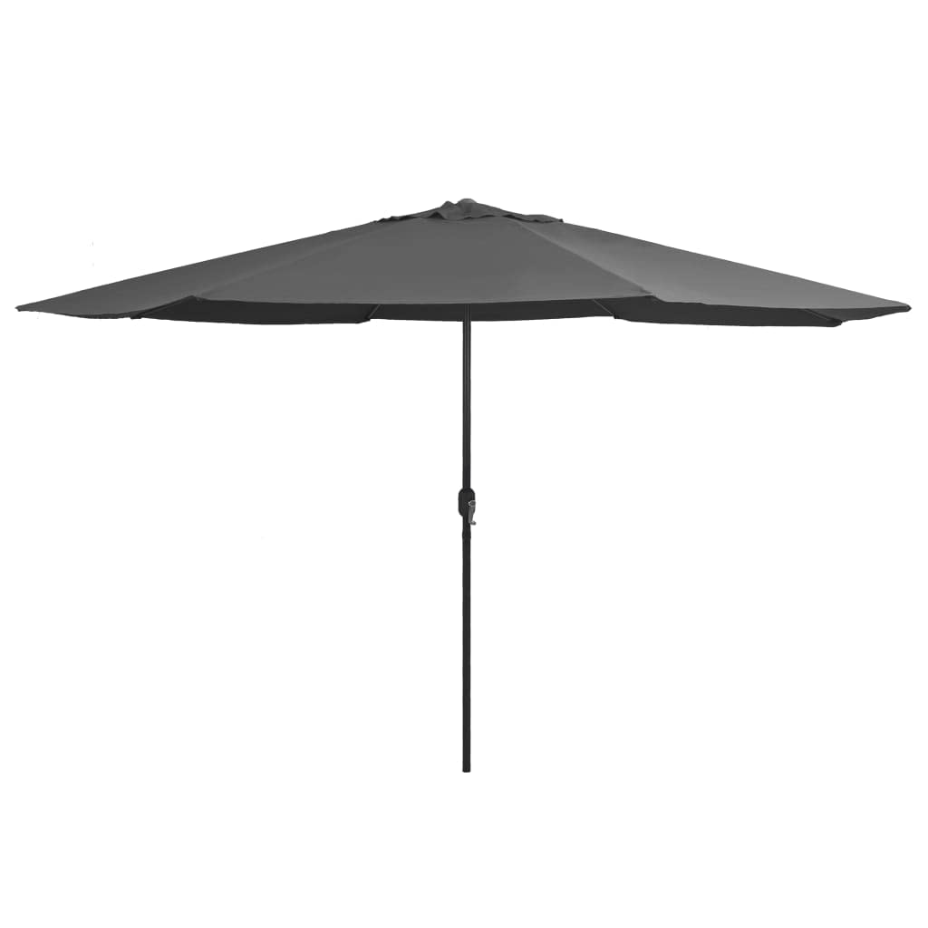 Parasol ogrodowy, parasol przeciwsłoneczny, baldachim do ogrodu, na zewnątrz, na patio, z metalowym słupkiem, 390 cm, antracytowy