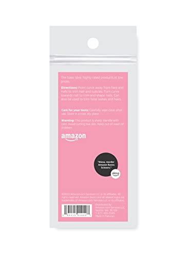 Amazon Basics Beauty Scissors, Stainless Steel, Curved Precision Cutting, Multipurpose Grooming Tool, Easy to Use, Silver