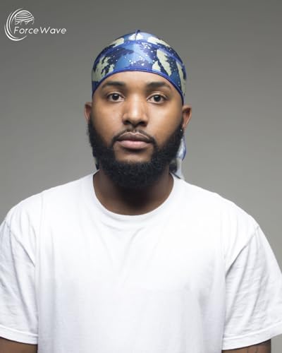 ForceWave 4PCS Silky Durags for Men 360 Waves, Designer Do Rag, Award 1 Wave Cap, Dragan Blue Black Red, Medium : Buy Online at Best Price in KSA - Souq is now