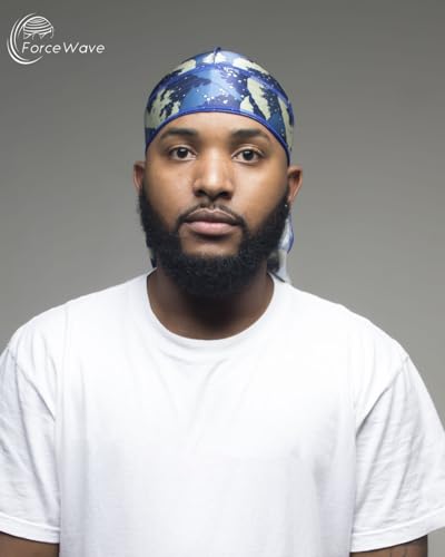 4PCS Silky Durags for Men 360 Waves, Designer Do Rag, Award 1 Wave Cap