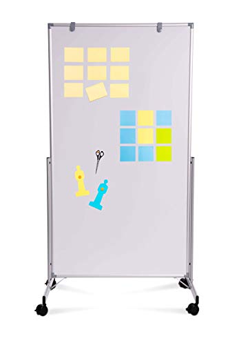 Whiteboard mobil MAULpro easy2move, 6339684, magnethaftend und beschreibar, weiß, beidseitig, auch als Stellwand nutzbar (100 x 180)