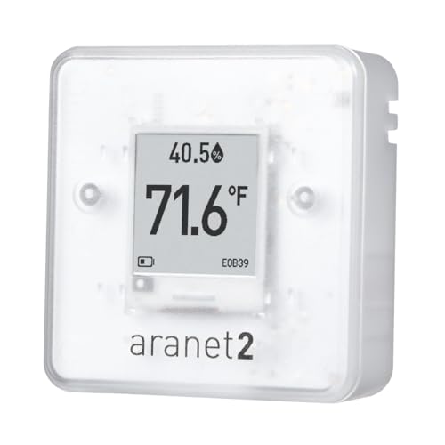 SAF Aranet2 Home: Intelligenter tragbarer Temperatur- und Feuchtigkeitsmonitor Hygrometer mit langer Akkulaufzeit App zur Datenverfolgung in Wohnungen Büros Kindergärten Kunsterhaltung