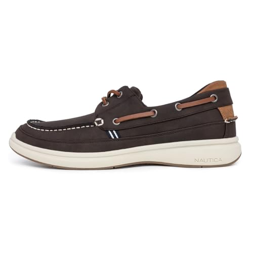Image of Nautica Men's Lace-Up Moccasin Boat Shoes - Cushioned Insole Casual Deck Loafers for Walking Comfort - Zapato
