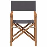 Generico Sedia Direttore Pieghevole Grigio 55 x 54 x 85 cm
