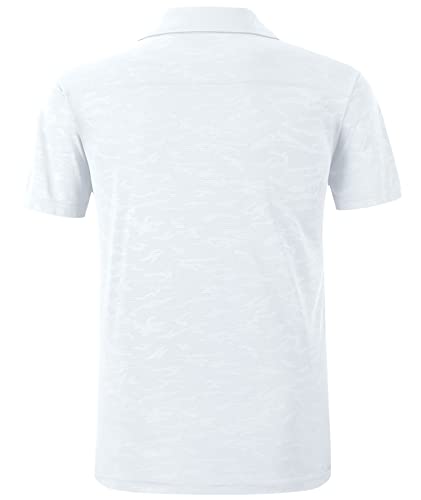 Lldress Mens Polo Shirts Moisture Wicking Dry Fit Performance Mens Golf Shirt Regular Fit Short Sleeve Polo, White 2Xl #TOP2